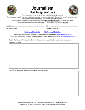 Journalism Merit Badge Workbook