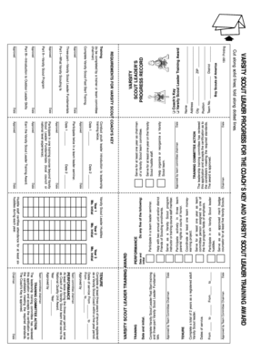 Varsity Scout Leader Training Award Application