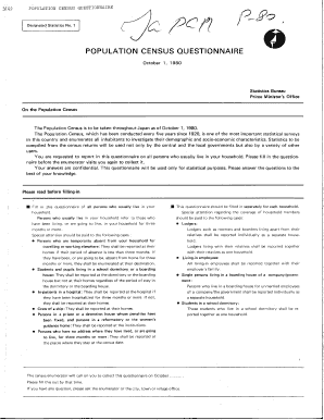 POPULATION CENSUS QUESTIONNAIRE - University of Minnesota - hist umn