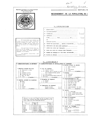Formulaire de recensement de la population d'Haïti