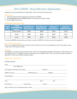 2015 CNOR Recertification Application