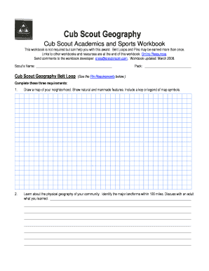 Cub Scout Geography Workbook