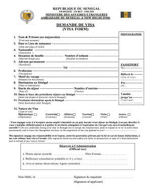 DEMANDE DE VISA