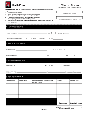 IU Health Plans Claim Form