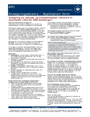 Denmark Residence and Work Permit Application