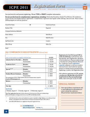 ICPE 2011 Registration Form