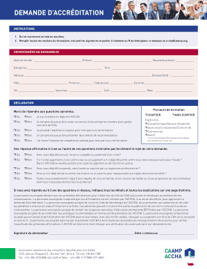 Demande d’accréditation