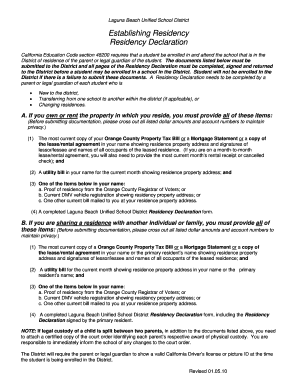 California Residency Declaration Form