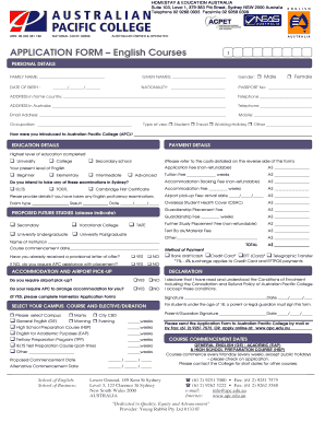 Application Form for English Courses