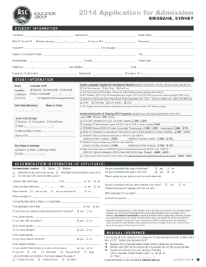 2014 ILSC Australia Student Application Form