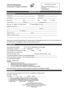 2008 Enrolment Form