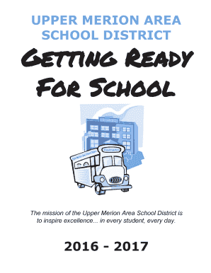 Fillable Online UPPER MERION AREA SCHOOL DISTRICT Getting Ready For