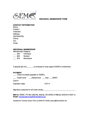 Individual Membership Form