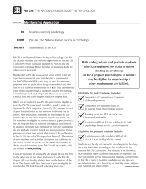 Psi Chi Membership Application
