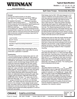 Weinman Horizontal Split-Case Pump Specification