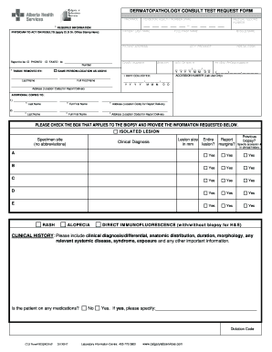 Dermatopathology Consult Test Request Form