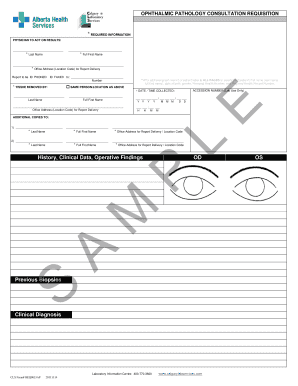 Ophthalmic Pathology Consultation Requisition