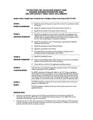 Calculation Request Form for RMD and SES