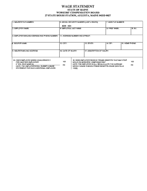Maine Workers' Compensation Wage Statement