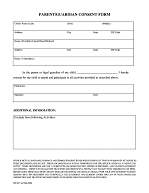 Parent Guardian Consent Form