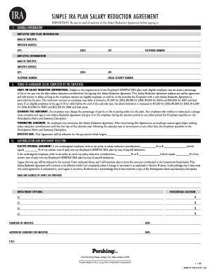 SIMPLE IRA Salary Reduction Agreement
