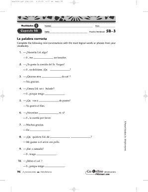 La Palabra Correcta 5b 3 Fill Online Printable Fillable Blank Pdffiller