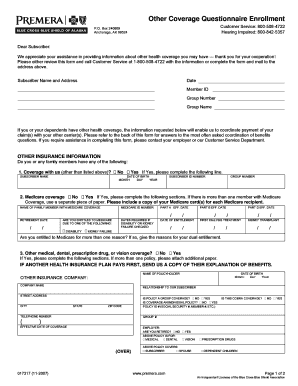 Other Coverage Questionnaire