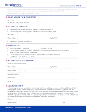 Grant Recommendation Form