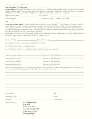Disciplinary Clearance Form