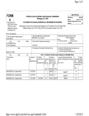 SEC Form 4 Statement of Changes in Beneficial Ownership