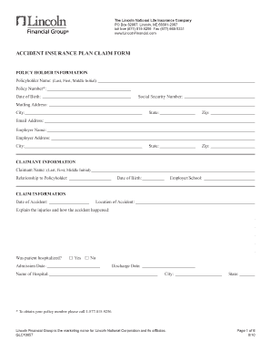 Accident Insurance Claim Form