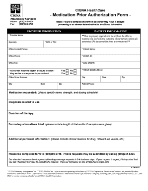 CIGNA Medication Prior Authorization Form
