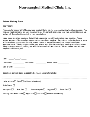 Patient History Form