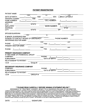 Patient Registration and Consent Form
