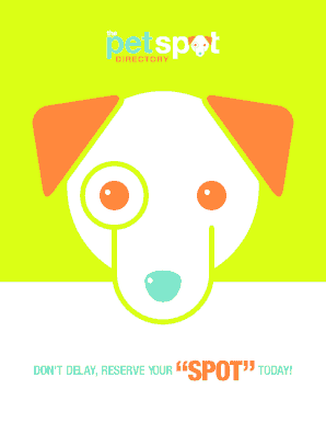 Pet Spot Directory Advertising Order Form