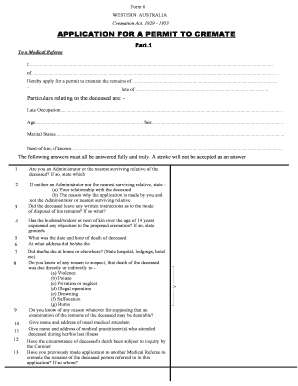 Application for Cremation Permit