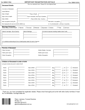 Death Registration Form