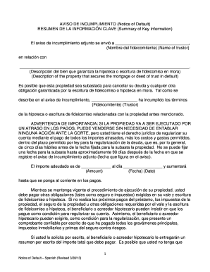 Aviso de Incumplimiento