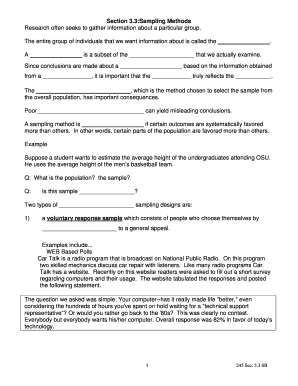Sampling Methods Guide
