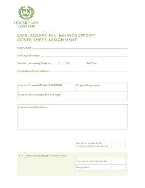 Cover Sheet Assignment