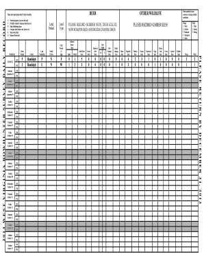 West Virginia Bow Hunter Survey Daily Record