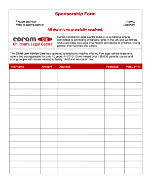 Sponsorship Form