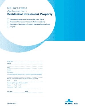 KBC Bank Ireland Residential Investment Property Application Form