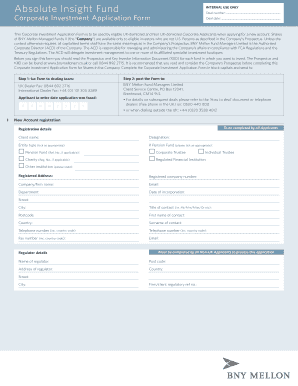 Corporate Investment Application Form