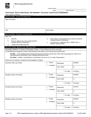 Custodial Roth IRA Adoption Agreement