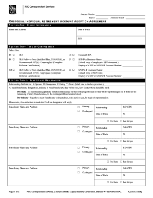 Custodial Individual Retirement Account Adoption Agreement