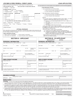 UPS Employees Federal Credit Union Loan Application