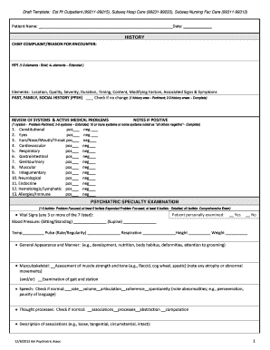 Psychiatric Evaluation Form
