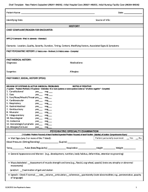 Psychiatric Patient Intake Form