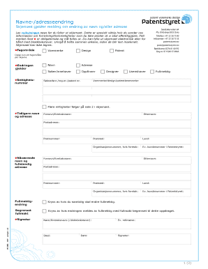 Norwegian Name/Address Change Form